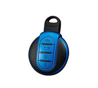 ontto Funda de TPU para llave de coche, compatible con BMW Mini Cooper S One Clubman Countryman F54 F55 F56 F57 F60 4 botones llavero llavero accesorios protector azul B