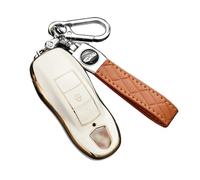 ontto Funda de TPU para llave de coche para Porsche 911 Carrera 4 Carrera 4S Carrera S GT3 Turbo S Boxster Carrera GT Cayenne Cayman Macan Panamera llavero llavero accesorios protectores, beige