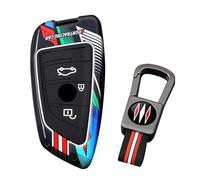 ontto Funda luminosa para llave con llavero, estilo de trazado, marco de metal sólido, carcasa de silicona suave, compatible con BMW Serie 1, 2, 5, 6, 7, X1, X2, X3, X5, X6, GT3, GT5, modelo B, color