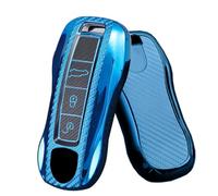 ontto Funda para llave compatible con Porsche Panamera Spyder Carrera Macan Boxster Cayman Cayenne 911 970 981 991 TPU Fibra de Carbono Funda para Llave de Coche Estuche Estuche Caja Llave Caja de