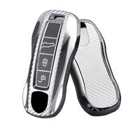 ontto Funda para llave compatible con Porsche Panamera Spyder Carrera Macan Boxster Cayman Cayenne 911 970 981 991 TPU Fibra de Carbono Carcasa para Llave de Coche Carcasa Carcasa para Llave de Coche