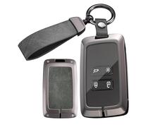 ontto Funda para llave compatible con Renault R4 R5 Rafale Captur 2026 | Aleación de zinc+funda de cuero para llave de coche Alpine A290 A390 Sandero Talisman Laguna Espace Cubierta Gris