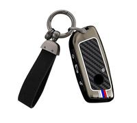ontto Funda para llave con llavero compatible con BMW XM G09 iX/i7 I20 X5 G05 X7 G07 X1 U11 2 U06 Active Tourer 2023-2025 Funda de metal para llave de coche 4 botones C Negro