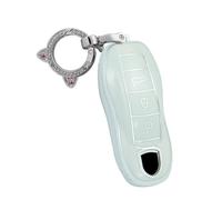 ontto Funda para llave con llavero de protección completa para llave de coche para Porsche Boxster Cayenne Panamera Cayman Macan Carrera 911 991 mando a distancia blanco