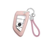 ontto Funda para llave de BMW Serie 1 2 5 6 7 X1 X2 X3 X5 X6 GT3 GT5 llavero de cuero suave y duradero protección completa, cubierta frontal de TPU transparente, tipo B-rosa