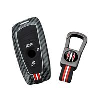 ontto Funda para llave de coche BMW Serie 1, 2, 3, 4, 5, 6, 7, X3, X4, M2, M3, M4, M5, M6, GT3, GT5, Smart Remote Car Key Cover, antiarañazos, 3 botones, tiras rojas y blancas