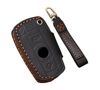 ontto Funda para llave de coche, compatible con BMW E90 E60 E70 E87 3er 5er 6er M3 M5 X1 X5 X6 Z4 E71 E72 E88 E89 E91 E92 Funda de piel para llave llavero Funda protectora de llavero negro