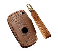 ontto Funda para llave de coche, compatible con BMW E90 E60 E70 E87 3er 5er 6er M3 M5 X1 X5 X6 Z4 E71 E72 E88 E89 E91 E92 Funda de piel para llave llavero Funda protectora Accesorios Marrón