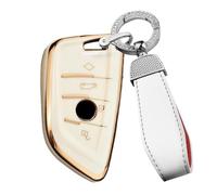 ontto Funda para llave de coche compatible con BMW X1 F48 X2 X3 X5 X7 F15 X6 F16 X5M G30 G11 2 5 7 218i 530Li 750i llavero de TPU blanco