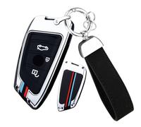 ontto Funda para llave de coche compatible con BMW X1 X3 X5 X6 X7 1er 3er 5er 6er 7er G20 G30 G11 F15 F16 G01 G02 F48 Carcasa Metal Llavero Funda Cover 3 Botones Plata