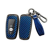 ontto Funda para llave de coche compatible con Ford Mondeo Mustang Explorer EcoSport S-Max Ranger Fiesta F150 F250 2/3/4/5 botones PVC Metal Carcasa Llavero Auto Accesorios-B Azul