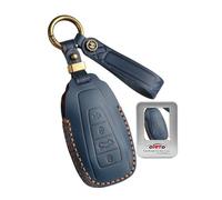 ontto Funda para llave de coche compatible con Geely Tugella Atlas 2020-2024 X50 Geometry Coolray Emgrand Monjaro Preface, piel, funda para llave, llavero, 4 botones-A, azul