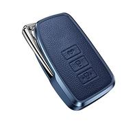 ontto Funda para Llave de Coche Compatible con Lexus GS GX LX RC NX ES LS RX is 200 250 300H 350 450H ES300H RX250T Mando a Distancia Cover Llavero de Metal Cuero Funda de Llave de 3 Botones Azul