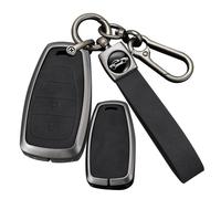 ontto Funda para llave de coche compatible con llavero Chevrolet, marco de metal y funda de cuero para Onix Equino Orlando Cruze Spark Sonic Camaro Smart Remote, soporte antiarañazos con llavero