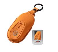 ontto Funda para llave de coche Compatible con Mercedes 2020-2025 S G E C Clase W214 S214 X254 GLC EQE EQS 300 350 450 500 560 580 AMG Funda para llave con llavero Accesorio para coche Naranja