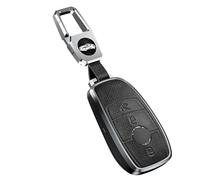 ontto Funda para Llave de Coche Compatible con Mercedes Benz E C G M R S Clase W204 W212 W176 GLC CLA GLA AMG Llavero Cuero Funda Funda para Llave de Coche Accesorios Negro
