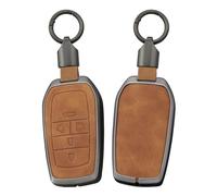 ontto Funda para llave de coche compatible con Toyota Yaris GR Corolla Cross TS RAV4 CHR Hilux para Mazda 2 Hybrid 2022-2025, funda para llave con llavero de 2/3/4/5/6 teclas, marrón, 4 Tasten