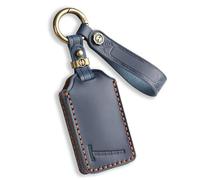 ontto Funda para llave de coche compatible con Volvo EX30 EX40 ES90 EM90 coche eléctrico 2025 2024 2023 acceso sin llave de cuero protector de llave funda llavero azul