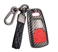 ontto Funda para Llave de Coche con Mando a Distancia para Audi A4 B98 S4 RS4 A5 F5 RS5 A6 A7 A8 D5 Q2 Q5 Q7 SQ5 SQ7 TT TTRS R8, Funda de plástico para Llave de Coche, Funda de Fibra de Carbono Rojo
