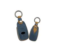 ontto Funda para Llave de Coche de Piel de Vacuno para Subaru Legacy Impreza WRX XV BRZ Forester Levorg Trezia, con Llavero de protección Azul 3 Tasti