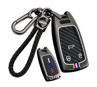 ontto Funda para llave de coche, funda de silicona luminosa, compatible con Audi A3 Q5 A4 Avant B9 A5 SQ5 Sportback F5 S5 RS5 RS4 TT Q5 A6 A7 A8 Q7 SQ7 3 Boton-B Negro