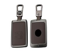 ontto Funda para llave de coche, funda protectora para llave de coche compatible con Renault Espace 5 Kangoo 3 Rafale 2020-2025, carcasa de metal, funda de piel, 4 botones, accesorios-A, marrón