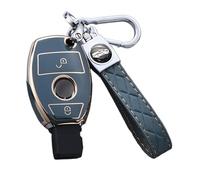 ontto Funda para Llave de Coche Inteligente para Mercedes Benz A B C E S M Clase Viano Vito Metris GLE GLC Mando a Distancia Funda Llavero TPU Funda Funda para Llave de 2 Botones Gris