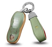 ontto Funda para llave de coche para Porsche 911 Carrera GT Turbo S Boxster Cayenne Cayman Macan Panamera funda de TPU llavero llavero accesorios de protección verde