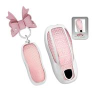ontto Funda para llave de coche para Porsche Keyless Go Macan Panamera 918 911 981 991 Boxster Cayenne Cayman Carrera Spyder TPU Auto Mando a distancia Carcasa Carcasa 4 botones Rosa