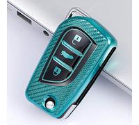 ontto Funda para Llave de Coche Plegable Compatible con Toyota Auris Corolla Avensis Verso Yaris Aygo Scion TC IM 2015 2016 Mando a Distancia Cover TPU Funda Llavero Llavero protección Verde