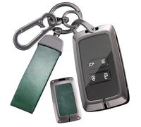 ontto Funda para llave de coche Protección para llave Compatible con Renault 4/5 E-Tech Austral Clio 5 Megane Scenic 4 Zoe Captur Arkana Koleos Rafale Alpine Carcasa metálica para llave, C verde.