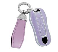 ontto Funda para llave inteligente con llavero para Porsche Panamera Cayenne 911 Carrera 2018 en adelante, accesorios morados