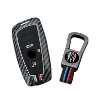 ontto Funda para llavero BMW para 1 2 3 4 5 6 7 Series X3 X4 M2 M3 M4 M5 M6 GT3 GT5 Smart Remote Key Bag Antiarañazos, 3 botones, rayas azules y blancas