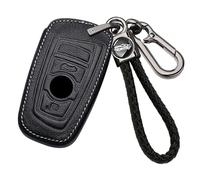 ontto Funda para llavero compatible con BMW Serie 1, 2, 3, 4, 5, 6, 7, X3, X4, M2, M3, M4, M5, M6, GT3, GT5, mando a distancia, de piel suave, duradera, con llavero, protección completa de 360 grados
