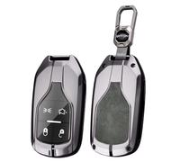 ontto Funda para llavero Maserati Levante Ghibli Quattroporte GT Granturismo GranCabrio 2014 en adelante, carcasa de protección de 360 grados con llavero, funda para llave resistente a los arañazos