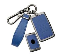 ontto Funda para llaves de coche en cuero genuino compatible con Renault 4/5 E-Tech Austral Clio 5 Mégane Scenic 4 Zoe Captur Arkana Koleos Rafale Alpine Carcasa de metal para llaves, color azul