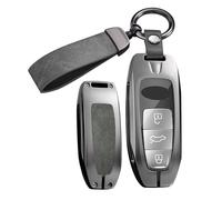 ontto Funda protectora para llave de coche, compatible con Audi A3 Sportback 8Y A6 C8 A7 A8 Q4 Q7 Q8 E-Tron 55 RSQ8 SQ7 2020-2025 carcasa de metal para llaves 3 botones-B gris