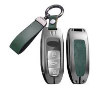 ontto Funda protectora para llave de coche, compatible con Audi A3 Sportback 8Y A6 C8 A7 A8 Q4 Q7 Q8 E-Tron 55 RSQ8 SQ7 2020-2025 carcasa de metal para llaves 3 botones-B verde