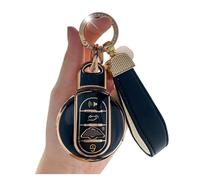 ontto Funda Protectora para Llave de Coche, Compatible con BMW Mini Cooper S One Clubman Countryman F54 F55 F56 F57 F60 Accesorios de Mando a Distancia Llavero TPU Funda para Llaves Negro R