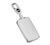 ontto Funda protectora para llave de coche compatible con Mitsubishi ASX 2023 2024 2025 para Alpine A290 GTS carcasa de metal funda de piel funda llavero accesorios D blanco