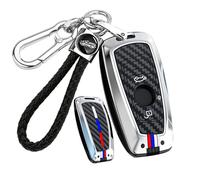 ontto Funda protectora para llave de coche de BMW 1, 2, 3, 4, 5, 6, 7, X3, X4, M2, M3, M4, M5, M6, F20, F34, F85, F86, aleación de zinc, 3 botones, color plateado