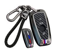 ontto Funda protectora para llave de coche de BMW 1, 2, 3, 4, 5, 6, 7, X3, X4, M2, M3, M4, M5, M6, F20, F34, F85, F86, aleación de zinc, 4 botones, color negro