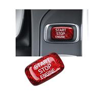 ontto Interruptor de botón de inicio automático para Volvo V40 V60 S60L S60 XC60 S80L Motor Cubierta de Fibra de Carbono One Botón de Inicio Interruptor Protección Tapa Accesorios Rojo
