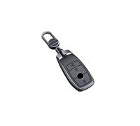 ontto Llavero de piel para Mercedes A, C, E, S, G, GLS, CLA, clase W213, W177, W205, W222, W177, AMG, accesorios de aleación de zinc, carcasa inteligente, llavero, 3 botones, negro, A