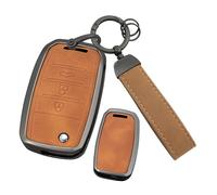 ontto Protector de llavero para Hyundai Flip Key para Accent Elantra Genesis Sonata elegante funda para llave de coche para Kia Rio Optima Soul Sportage Forte Sorento Carens Cerato, marrón