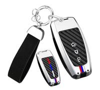 ontto Se adapta a la funda de llave de Ford Ranger, Raptor, Mondeo, Mustang, Ecosport, Custom, Kuga, Fiesta, Transit, S-Max, carcasa de metal, 3 botones, plata