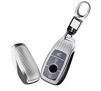 ontto Smart - Funda Protectora para Llave de Coche para Mercedes Benz 2017 Clase E W213 2018 Clase S de Fibra de Carbono, con 3 Botones