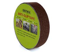 ONTWIE Cinta Antideslizante Marrón 10m X 2.5cm, Cinta Adhesiva de Seguridad Cinta Adhesiva Antideslizante para Escaleras, Seguridad, Peldaño, Interior, Exterio