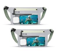 ONTYZZ Riñonera impermeable IPX8, 2 unidades, bolsa impermeable con cinturón de cadera ajustable, gran capacidad, compatible con pantalla táctil, para deportes acuáticos, natación, playa, viajes en