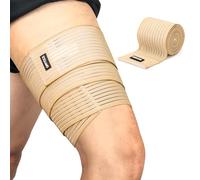 ONTYZZ Rodillera Vendaje de Rodilla 1 Pieza Alta Elasticidad Compresión del Muslo Wrap Piezaa Deporte Gimnasio Corriente Sentarse en Cuclillas Entrenamiento Envolvente Piezaa Pantorrillas Beige/180cm
